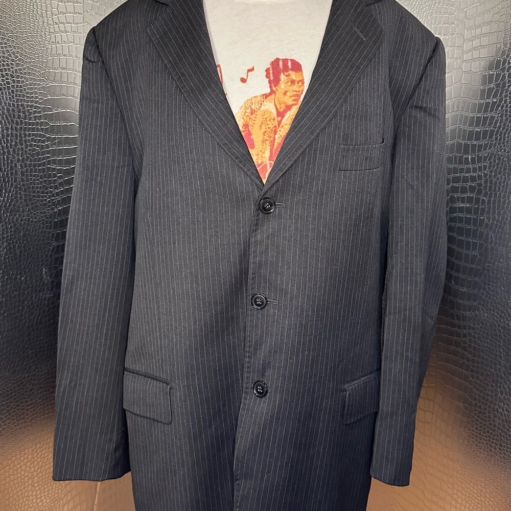 Dolce & Gabbana Gray Alternating Stripe Sport Coat Size 54 EU/44 Big and Tall